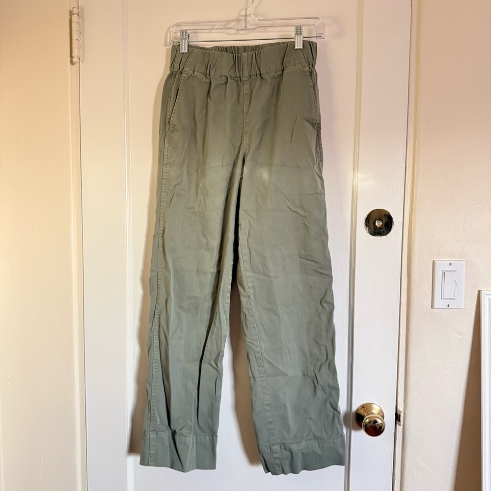 J. Crew Olive Green Elastic-Waist Chinos